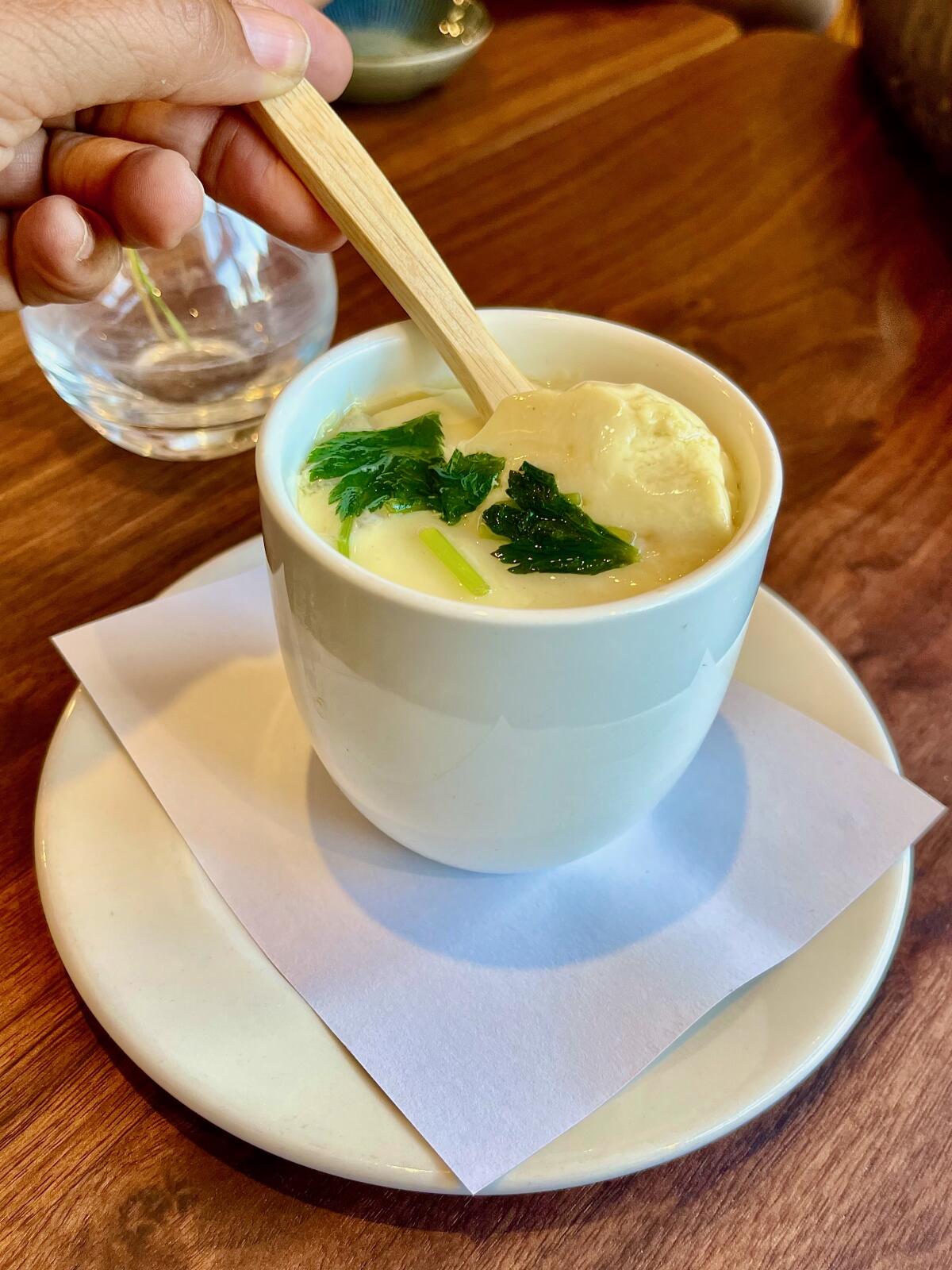 Chawanmushi, hot Japanese egg custard.