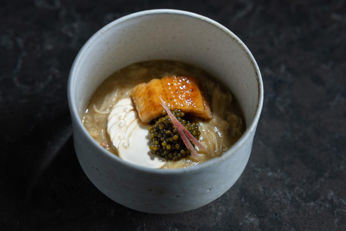 A noodle bowl at Restaurant Ki.