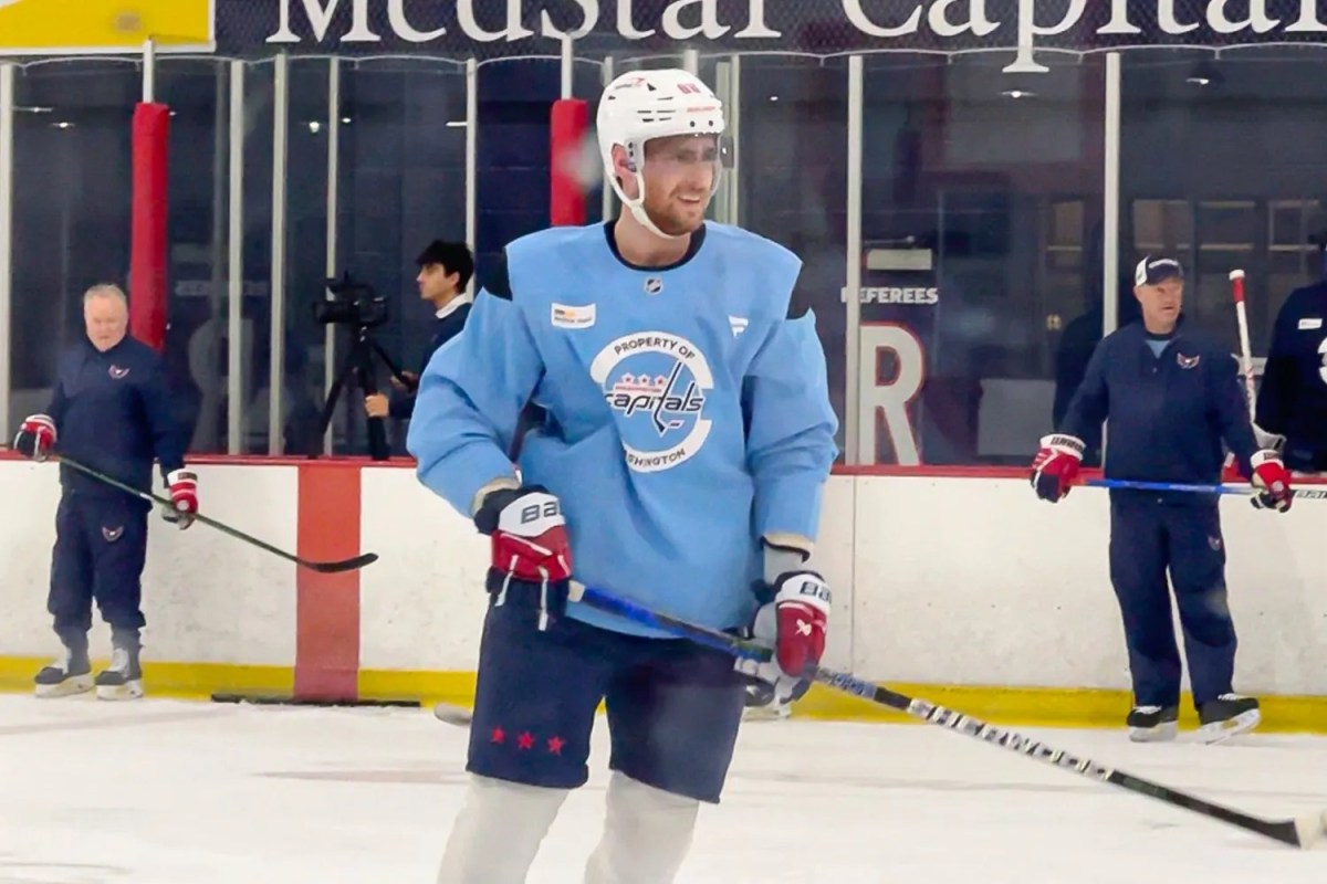 Pierre-Luc Dubois skates with Capitals teammates for first time since undergoing surgery in November