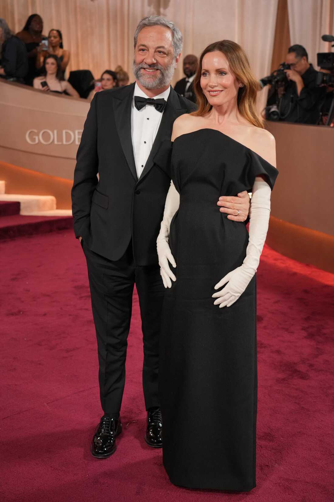 Judd Apatow and Lesley Mann 