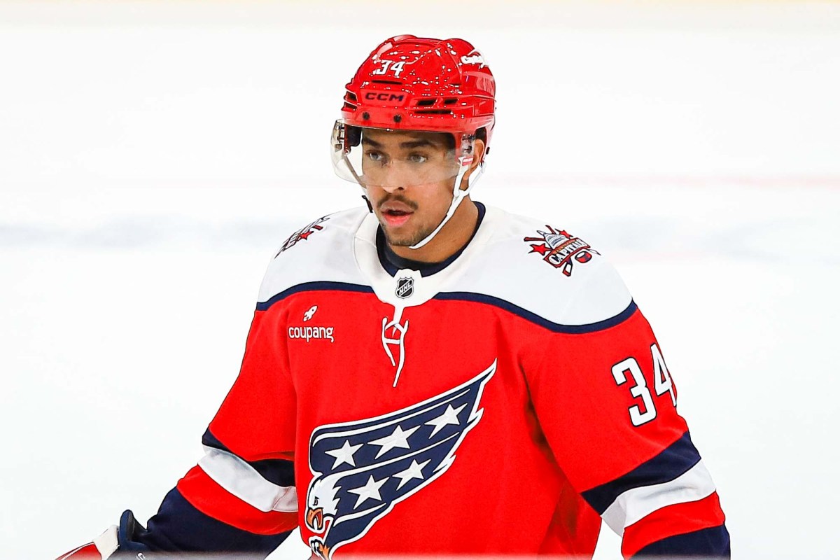 Justin Sourdif leaves Capitals game against Predators in second period after taking puck to the face