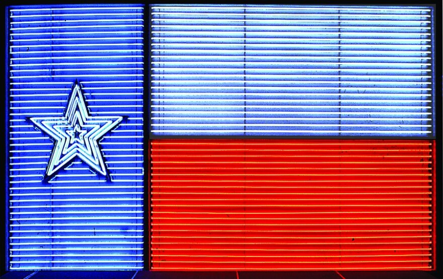 Neon Texas flag