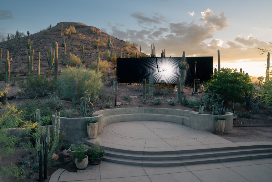 "Horizon | Imprint" in the FRAMERATE: Desert Pulse exhibit at Desert Botanical Garden in Phoenix.