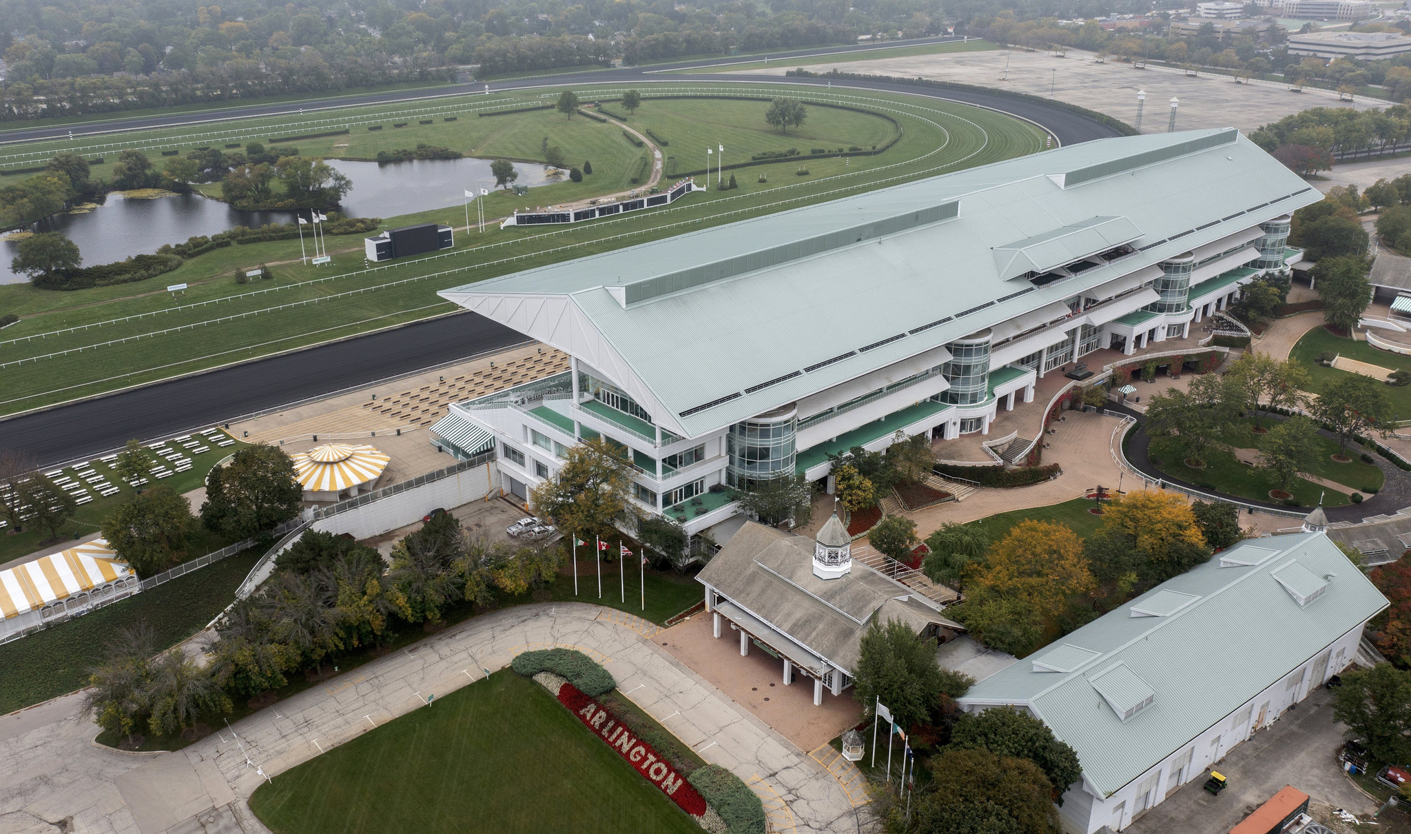 Arlington Park International Racecourse on Oct. 6, 2021, in Arlington Heights. The Chicago Bears have signed a purchase agreement for Arlington International Racecourse, the near-century-old facility that likely hosted its final horse race.