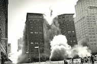 The implosion of the Baker Hotel in 1980.