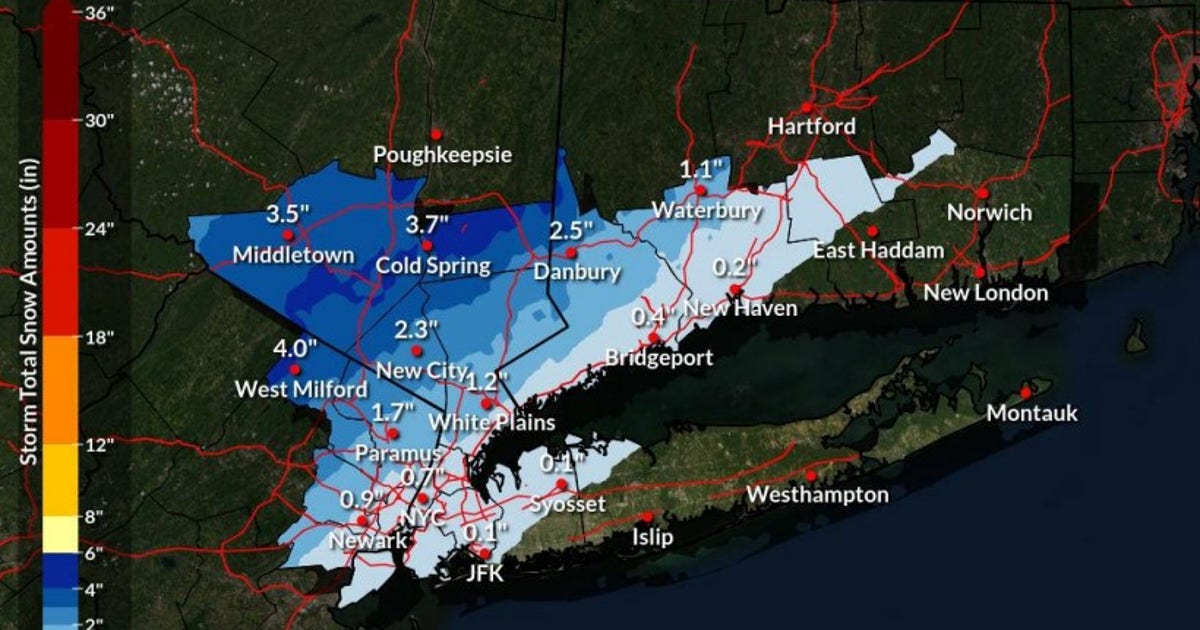 Here's how much snow NY, NJ should expect this weekend