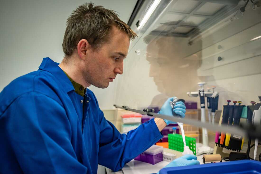 Researcher Dale Kitchin at work at the National Health Laboratory Service in Johannesburg, South Africa. Kitchin is among a team of scientists working to develop a new vaccine for HIV.
