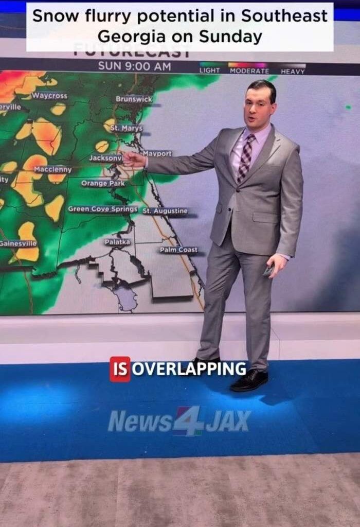 Snow flurry potential in Southeast Georgia on Sunday