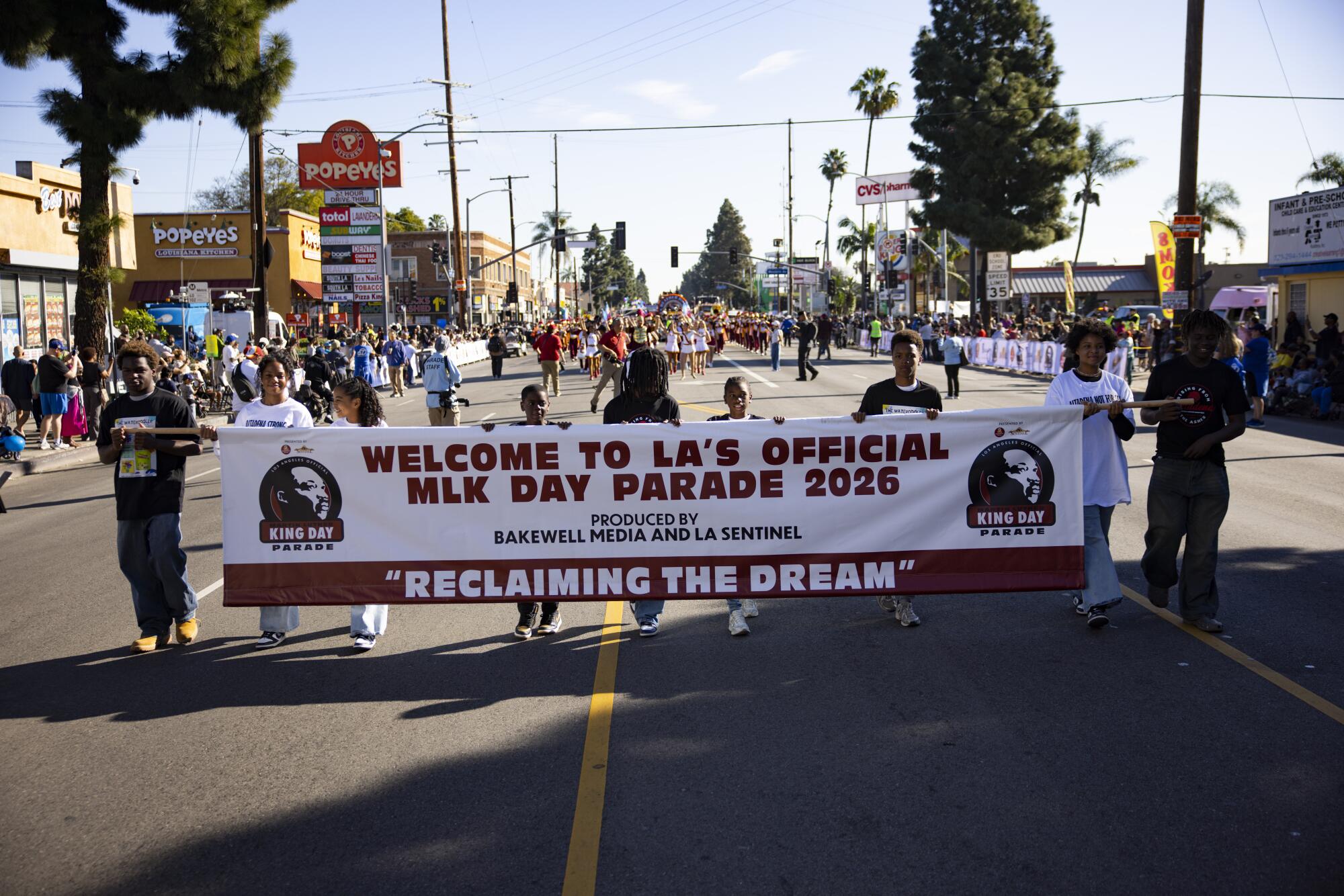 The banner at the beginning of the Dr. Martin Luther King Jr. Day Parade.