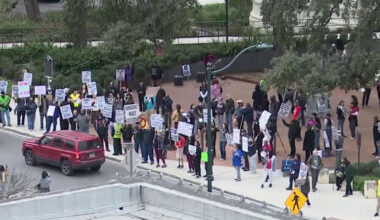 Dozens protest in San Antonio against immigration enforcement on Trump’s one-year mark in office