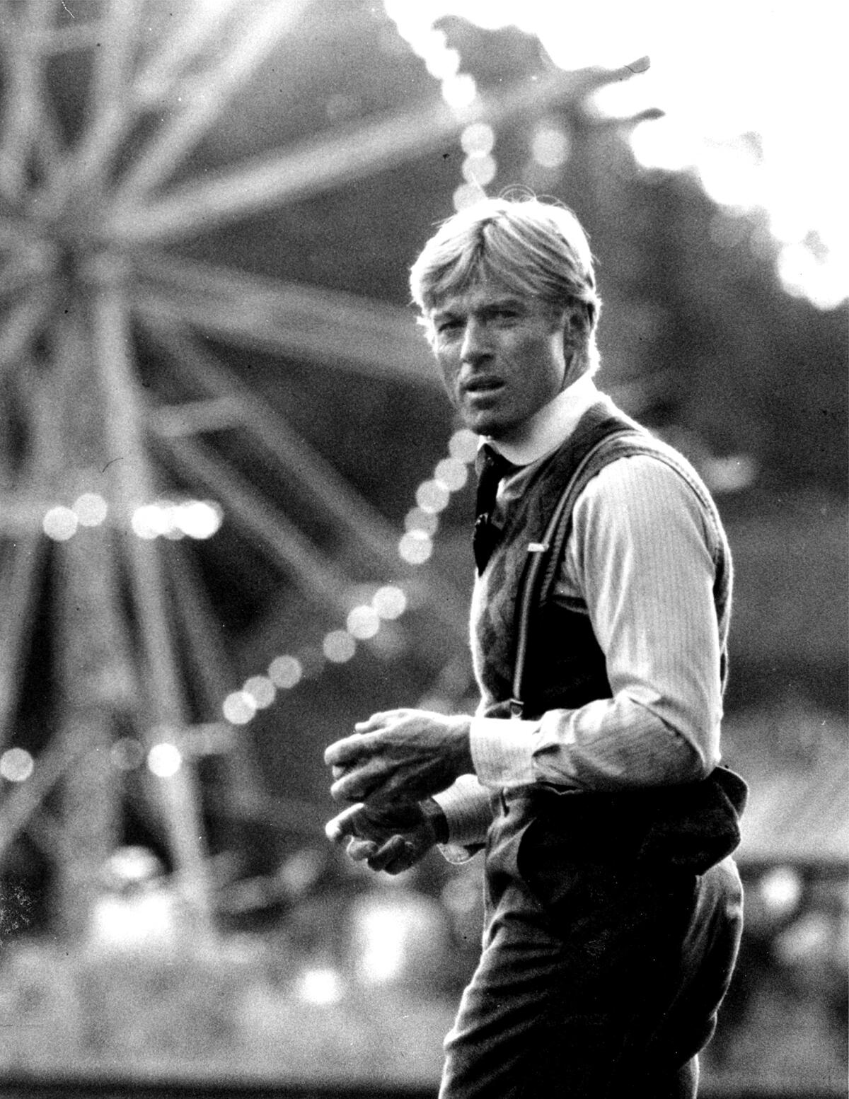 Robert Redford, off for a tryout with the Cubs in "The Natural," 1984.