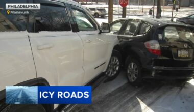 Icy roads cause crashes across Philadelphia after snow squalls