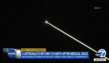 Southern California sky lit up before astronauts splash down near San Diego