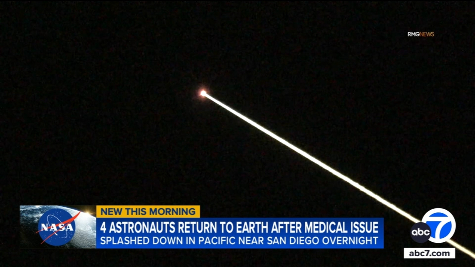 Southern California sky lit up before astronauts splash down near San Diego