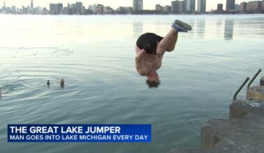 Chicago weather: 'Great Lake Jumper' Dan O'Connor continues jumping into Lake Michigan every day despite extreme cold