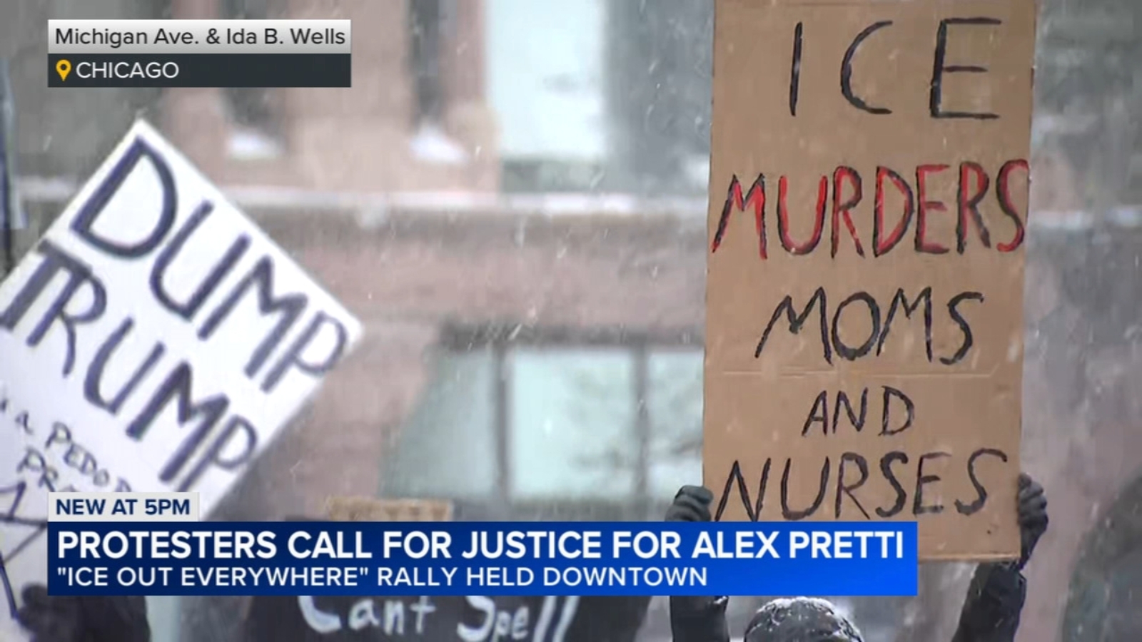 Minneapolis shooting: Anti-ICE protests held downtown Chicago after federal agent killings of Alex Pretti, Renee Good in Minnesota