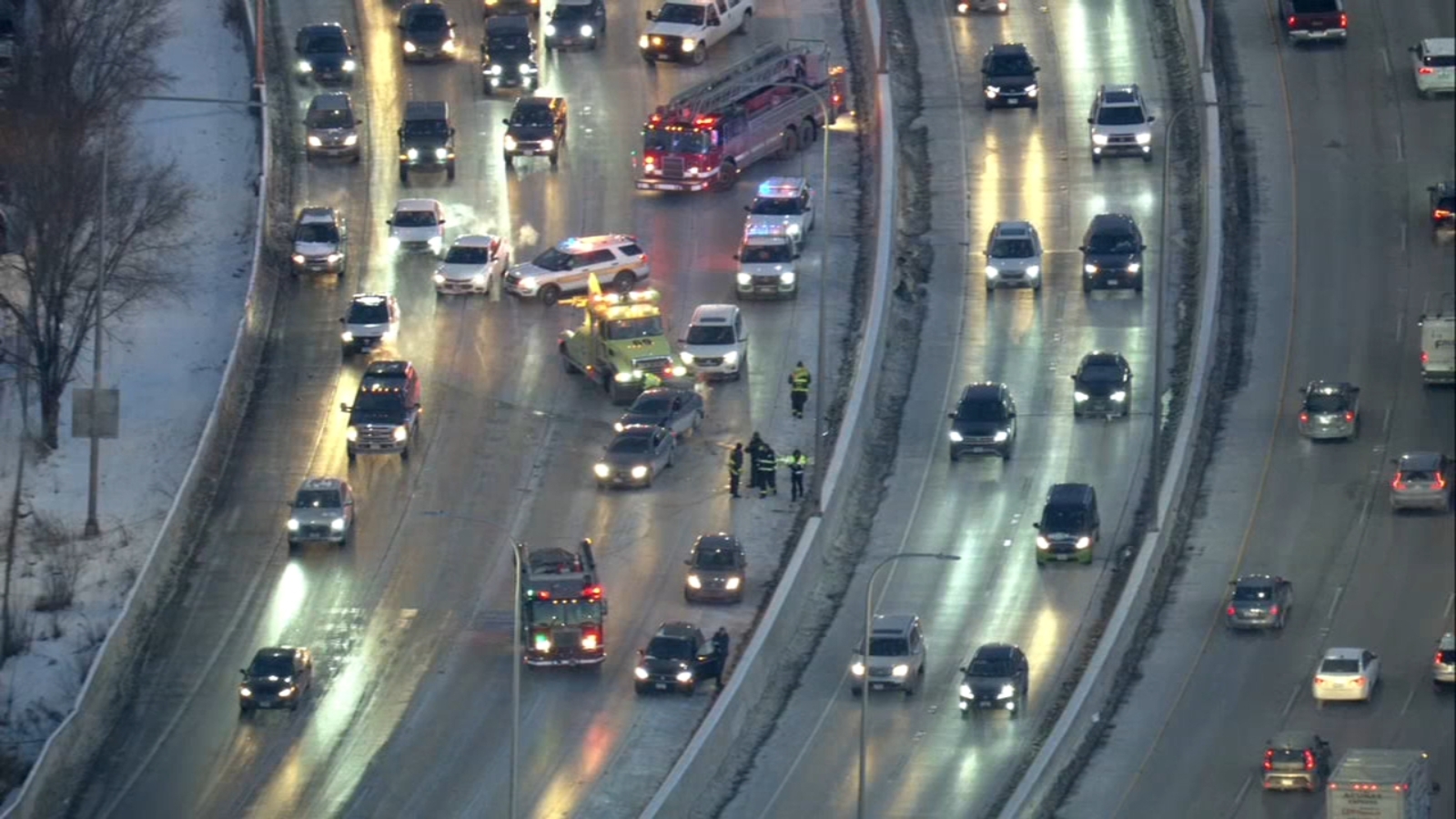 Chicago traffic, today: Multi-vehicle crash partially shuts down inbound I-90/94 Kennedy Expressway near Division Street Wednesday