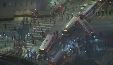 LAPD issues dispersal order after protesters clash with officers