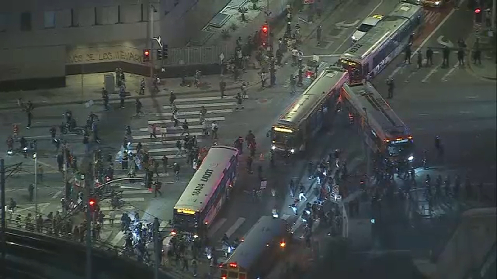 LAPD issues dispersal order after protesters clash with officers