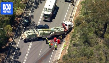 Truck crashes into five cars on Picton Road at Cataract, north of Wollongong