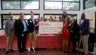 Pictured from left: from Nemours Children&rsquo;s Health, Jacksonville, Kevin Mroczka, Dr. Andrew Stec, Dr. Aaron Carpenter; from BJ&rsquo;s Wholesale Club, Emily McCann; Nemours patient Ahmir Revels; from  Nemours Children&rsquo;s Morgan Blair and Paris Owens.