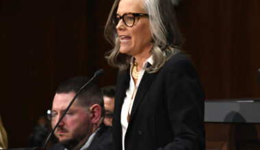 Gov. Katie Hobbs addresses lawmakers at the beginning of the 2025 legislative session.