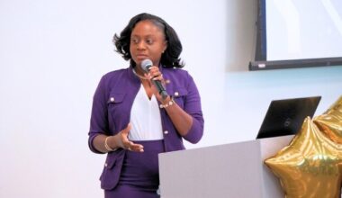 Phoenix District 8 City Councilmember Kesha Hodge Washington speaks at an event for South Mountain High School students who graduated from the city