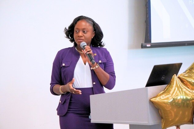 Phoenix District 8 City Councilmember Kesha Hodge Washington speaks at an event for South Mountain High School students who graduated from the city