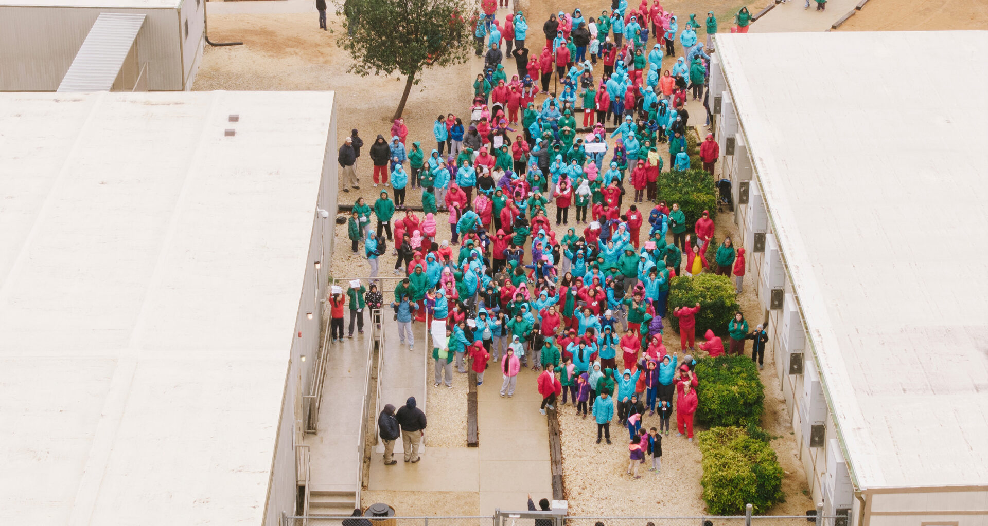 Detained immigrant families protest inside Texas facility