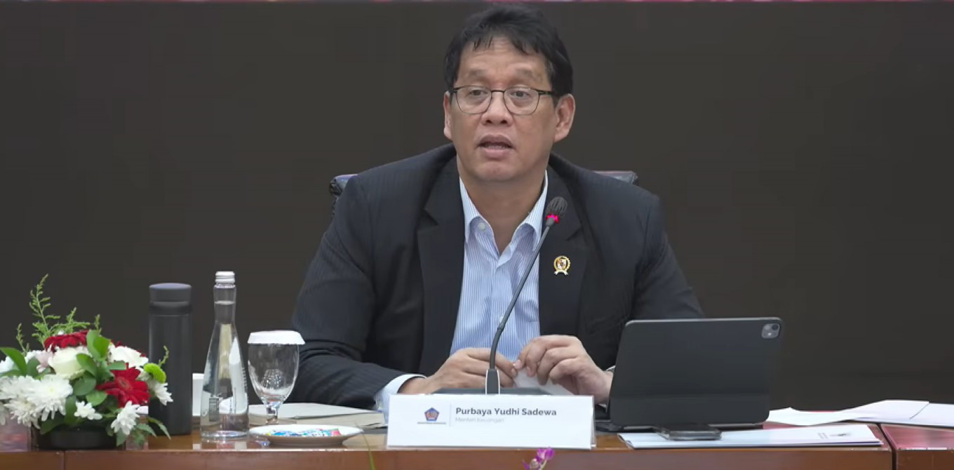 Finance Minister Purbaya Yudhi Sadewa speaks on Dec. 18, 2025, during the monthly state budget press conference. (Finance Ministry Official YouTube/-)