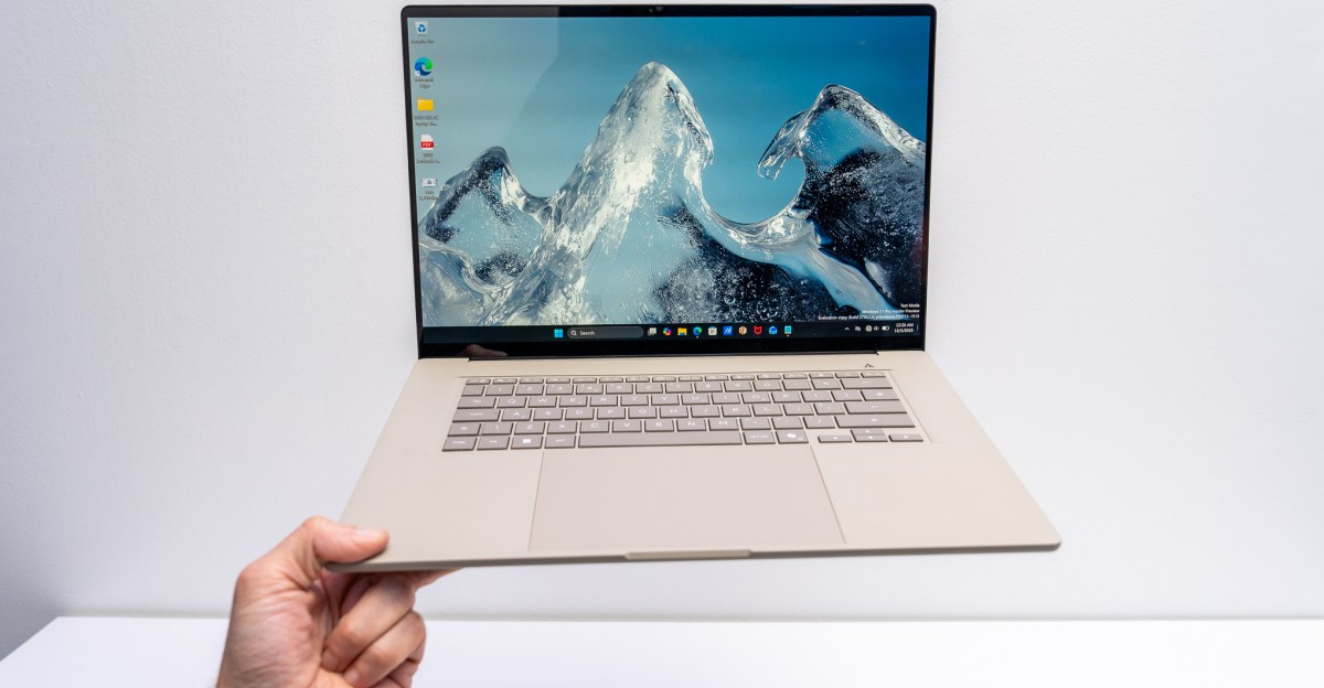 This 16-inch laptop is so light I can easily lift it with three fingers