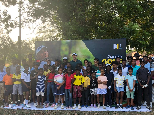 Children underwent training during the Danny List Junior Golf Clinic