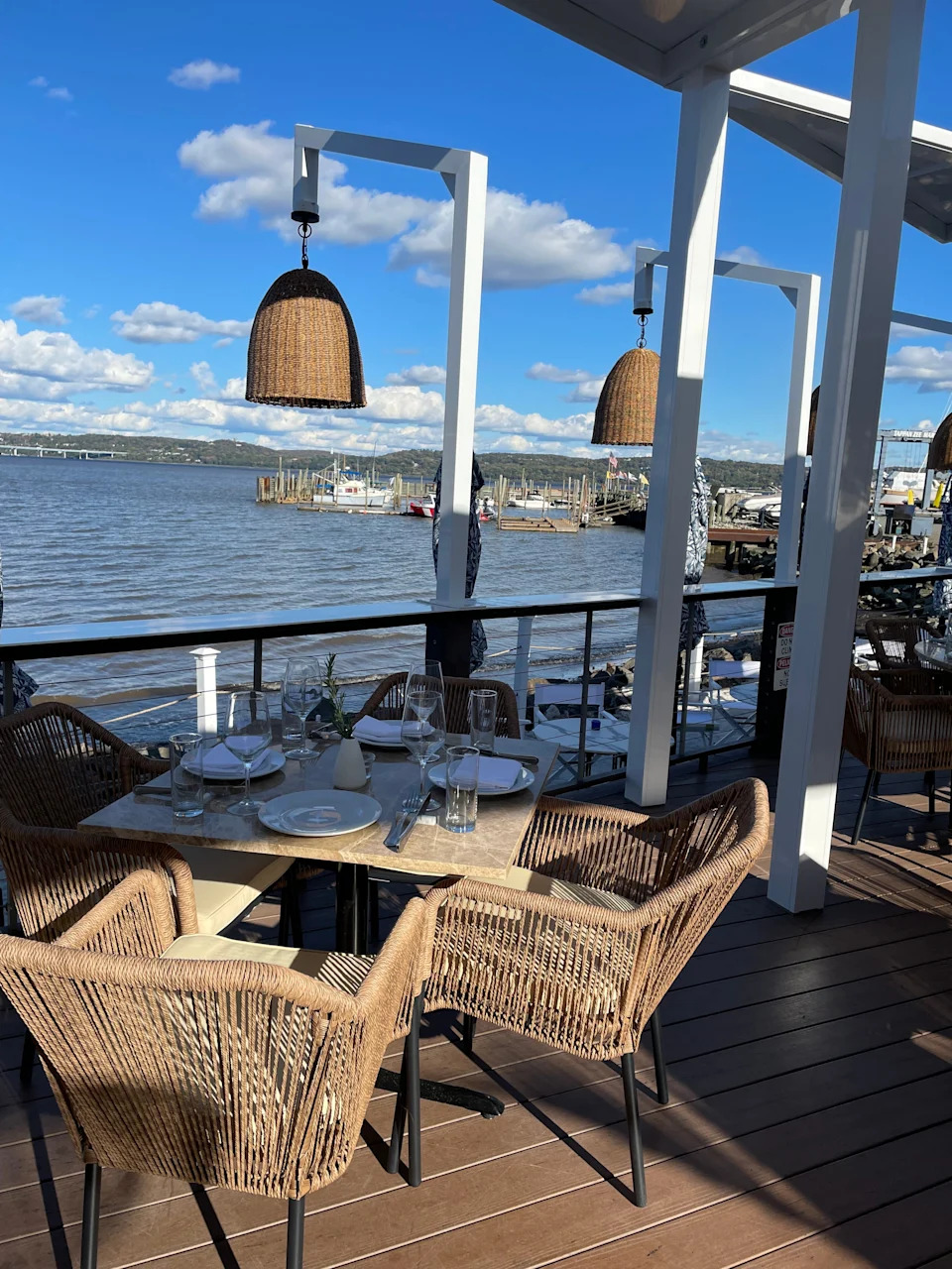 Trata on the River in Piermont offers a view of the bridge. Photographed Oct. 2024