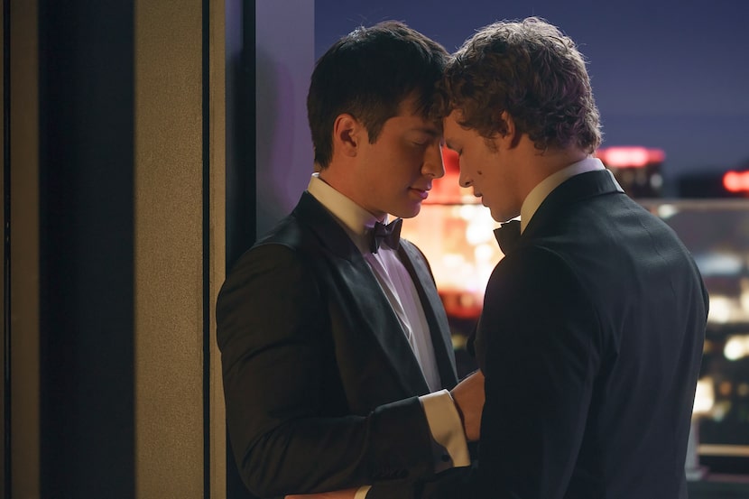 Hudson Williams (left) and Connor Storrie star in “Heated Rivalry.”