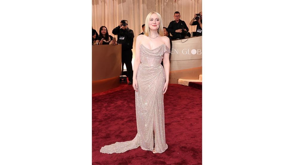 BEVERLY HILLS, CALIFORNIA - JANUARY 11: (FOR EDITORIAL USE ONLY) Dakota Fanning attends the 83rd Annual Golden Globe Awards at The Beverly Hilton on January 11, 2026 in Beverly Hills, California. (Photo by Amy Sussman/Getty Images)