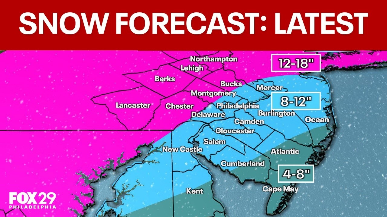 Philly snow forecast: Timing, snowfall totals, and more