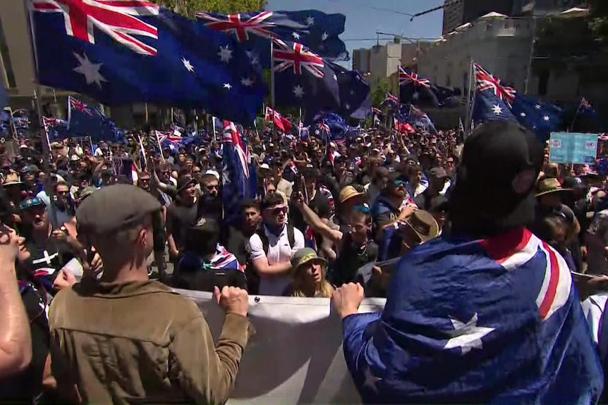 A rally on the steps of parliament