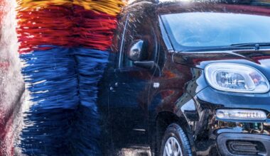 Car going through a car wash