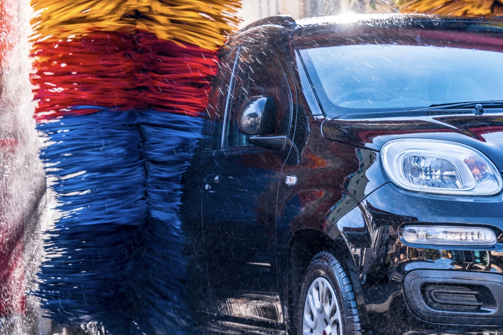 Car going through a car wash