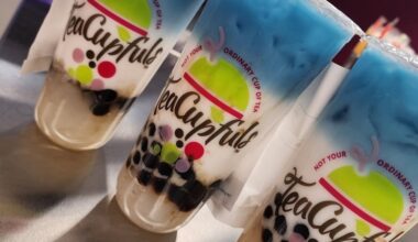 A photo of 3 specialty drinks from TeaCupFuls