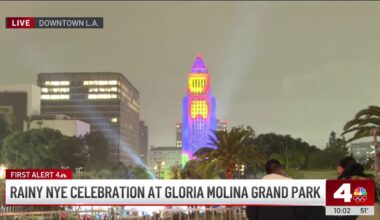 Rainy New Year celebration in downtown Los Angeles – NBC Los Angeles