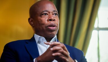 Eric Adams, former mayor of New York, during a Bloomberg Television interview at Gracie Mansion in New York, on Aug. 26, 2025.