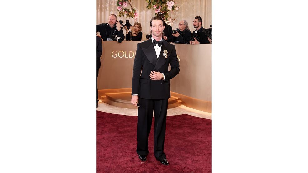 BEVERLY HILLS, CALIFORNIA - JANUARY 11: (FOR EDITORIAL USE ONLY) Patrick Schwarzenegger attends the 83rd Annual Golden Globe Awards at The Beverly Hilton on January 11, 2026 in Beverly Hills, California. (Photo by Monica Schipper/Getty Images)