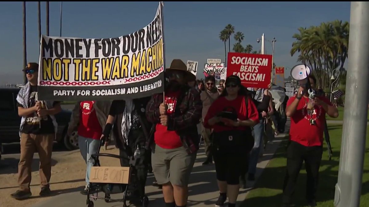Protesters rally in San Diego to mark one year of Trump’s term – NBC 7 San Diego