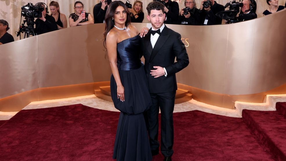 BEVERLY HILLS, CALIFORNIA - JANUARY 11: (FOR EDITORIAL USE ONLY) (L-R) Priyanka Chopra Jonas and Nick Jonas attend the 83rd Annual Golden Globe Awards at The Beverly Hilton on January 11, 2026 in Beverly Hills, California. (Photo by Monica Schipper/Getty Images)