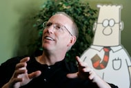 Scott Adams, creator of the comic strip Dilbert, talks about his work at his studio in...