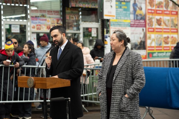 New York City Mayor Zohran Mamdani announces the appointment of Christine Clarke as the new chair and commissioner of the Commission on Human Rights in Jackson Heights, Queens on Wednesday, January 7, 2026. Michael Appleton/Mayoral Photography Office