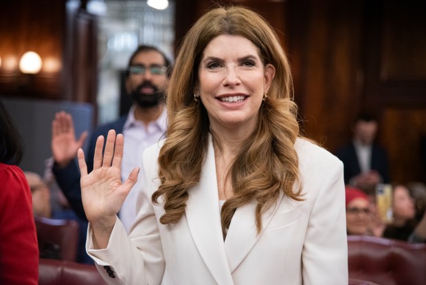 Julie Menin is sworn in as Speaker of the New York City Council on Wednesday, Jan. 7, 2025, at City Hall. (John McCarten / NYC Council Media Unit)