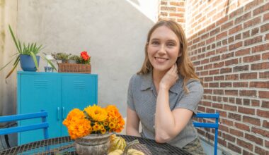 Her Bella Vista apartment has a second-story tree view and brings nature inside