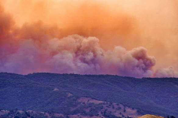 Fire burning out of control on its march towards Alexandra on Friday, where firefighters fought desperately to save the town.